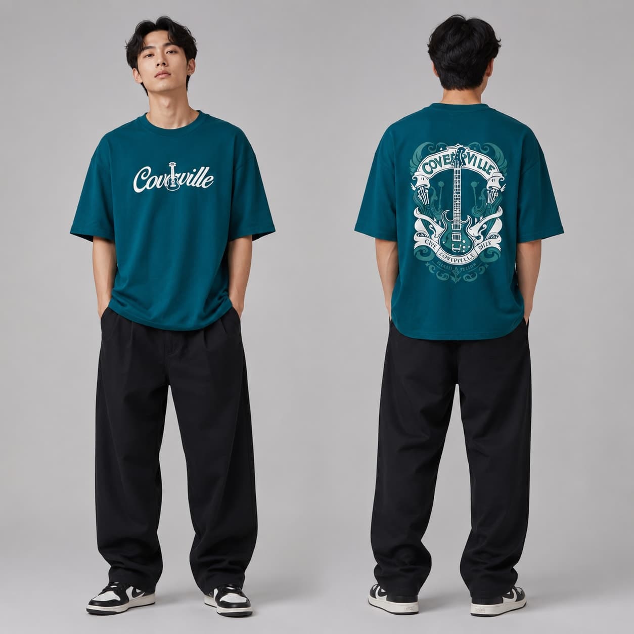 Premium Drop Shoulder T-Shirt Deep Teal — অরিজিনাল ফেব্রিক টেক্সচার ও ফিনিশিং | Gentlore