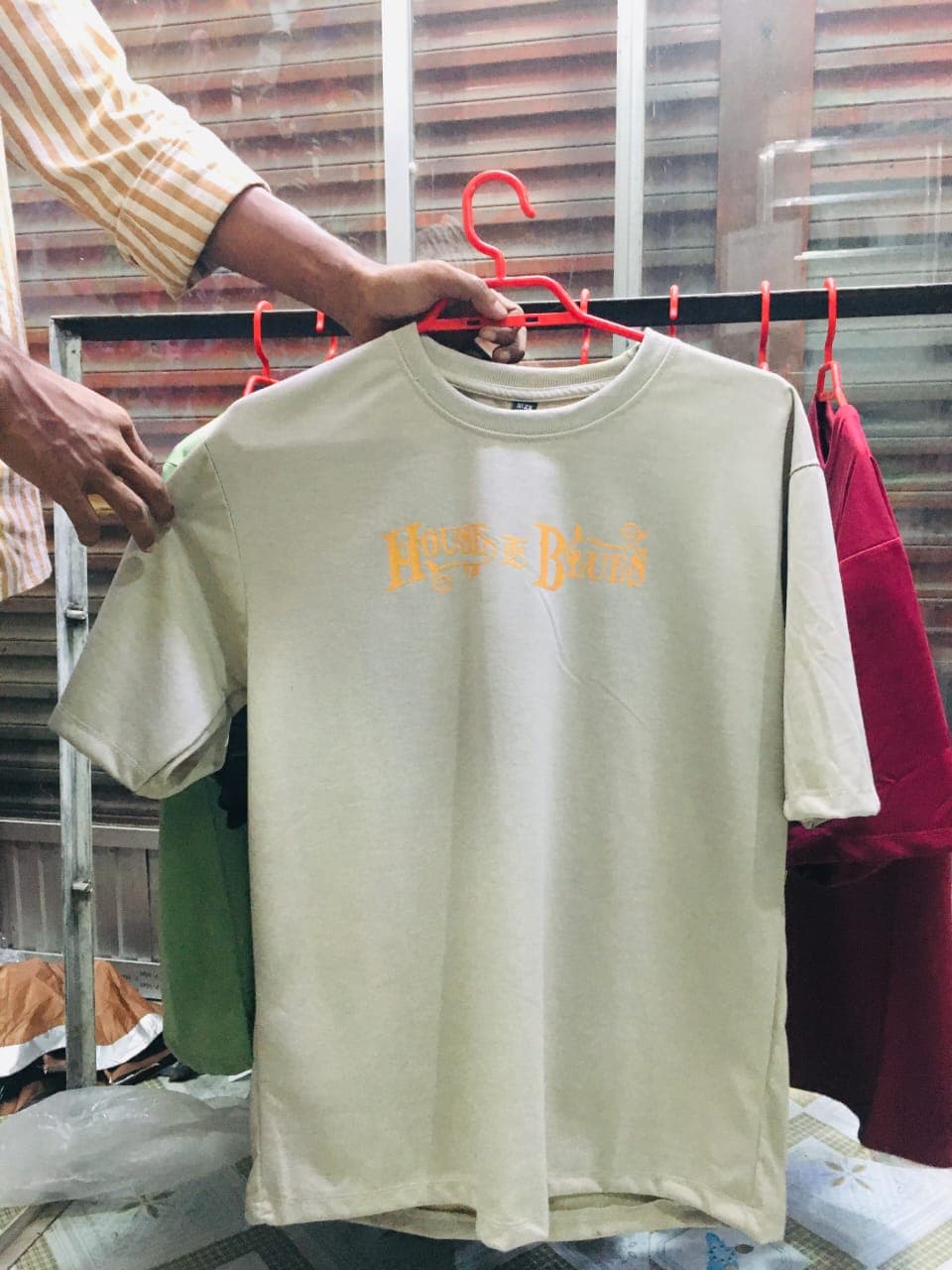 Premium Drop Shoulder T-Shirt Cream — অরিজিনাল ফেব্রিক টেক্সচার ও ফিনিশিং | Gentlore